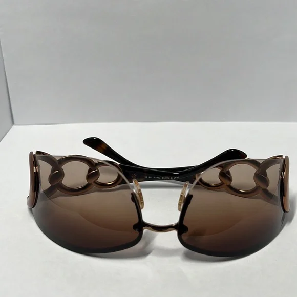 SALVATORE FEREGAMO 1141 B TORTOISE RIMLESS FRAME & TEMPLES CLEAR LENSES OEM NEWb